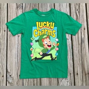 2/$10 Boys Youth XL LUCKY CHARMS Cereal Graphic Green Tee Merch Tshirt